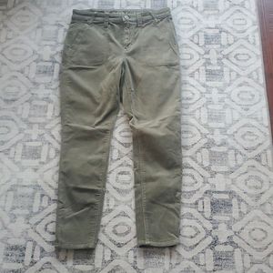 American Eagle army green high rise corduroy jegging women's size 10 short